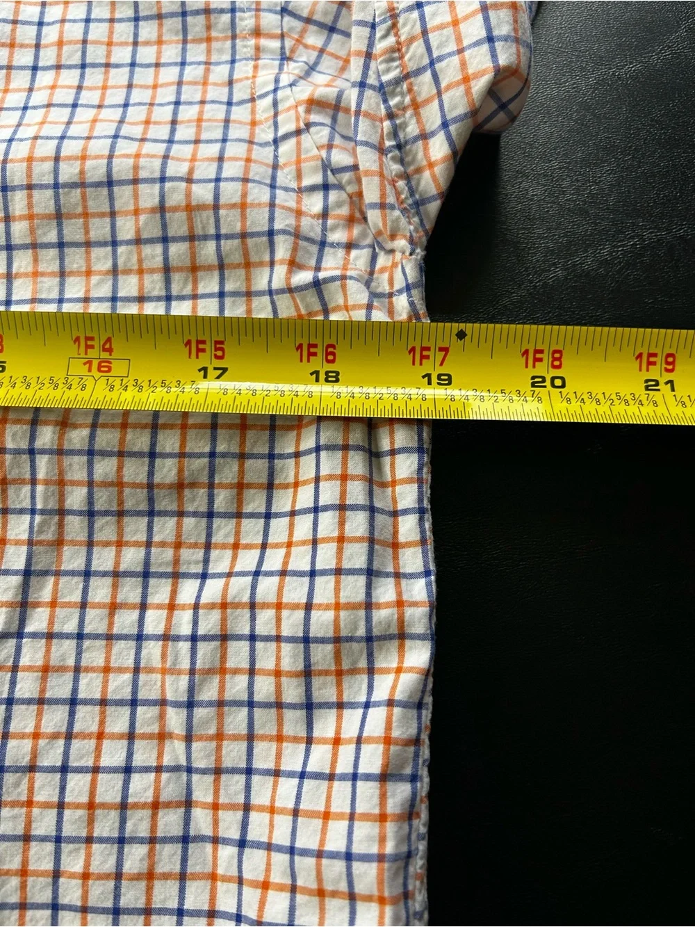 Ralph Lauren Men’s Orange and Blue Check Button-Down Shirt
